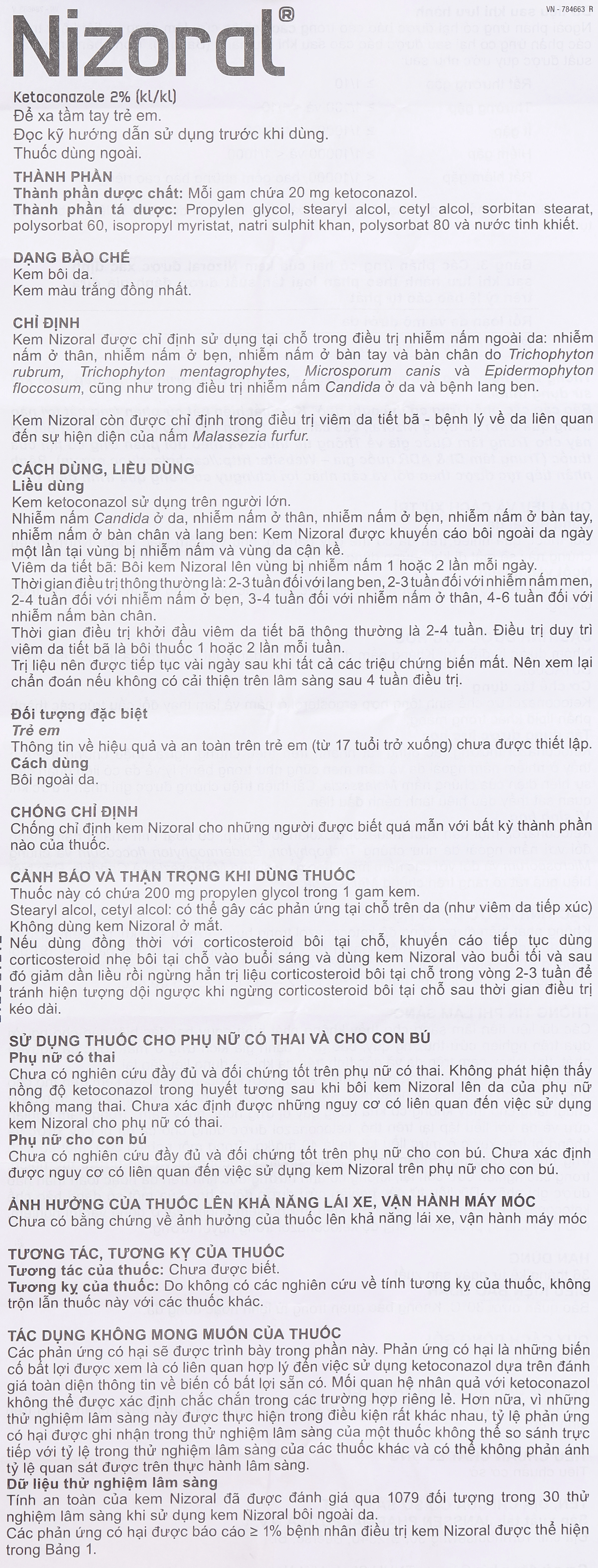 Kem bôi da Nizoral 20mg/g trị nhiễm nấm ngoài da, viêm da tiết bã tuýp 15g - 14